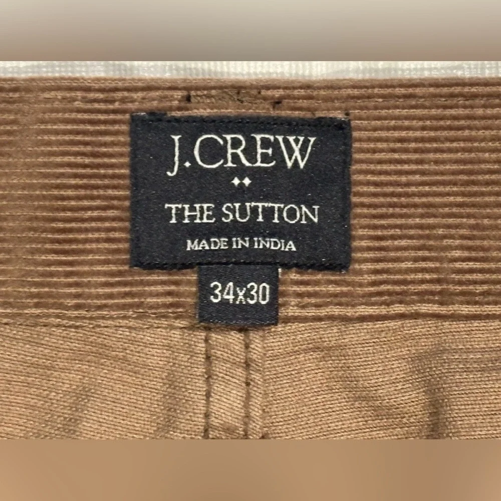 J CREW JEANS CUT CORDUROY PANTS 34 X 30 COTTON 36 SLIM FIT 5 POCKET MENS